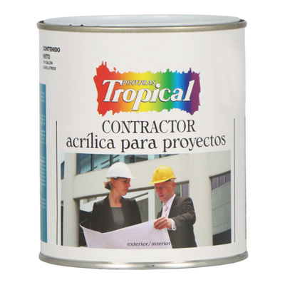 PINTURA TROPICAL CONTRACTOR ACRILICA AMARILLO POSITIVO 1/4 GL