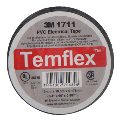 TAPE ELECTRICO 3M TEMFLEX 1711/1600 3/4"X60' - 29899