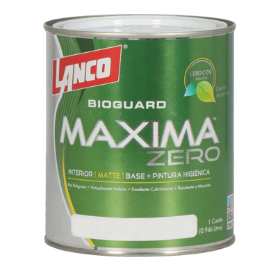 BASE LANCO MA-3520-5 MAXIMA ZERO FLAT ACRILICA BLANCO 1/4 GL INTERIOR +COLORANTE