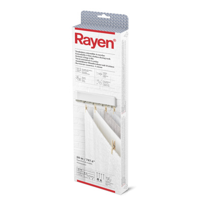 Rayen 0027 - Tendedero de pared con 7 cuerdas, color blanco